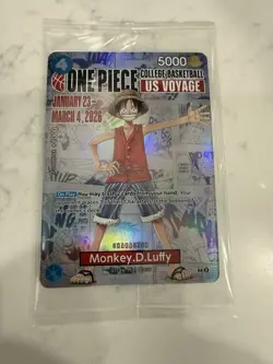 One Piece Monkey D. Luffy US Voyage College Basketball Promo Card (Sealed) - Image 1