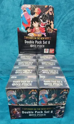 One Piece DP-06 Emperors in the New World Double Pack Set 6 Open TCG Display Box - Image 1