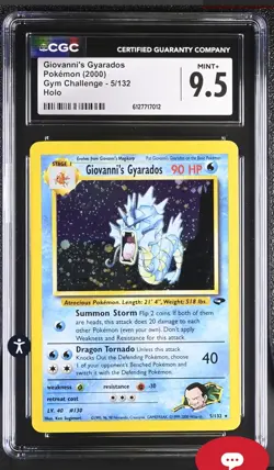CGC 9.5 MINT+ Giovanni's Gyarados 2000 Gym Challenge 5/132 Holo Pokemon Card - Image 1