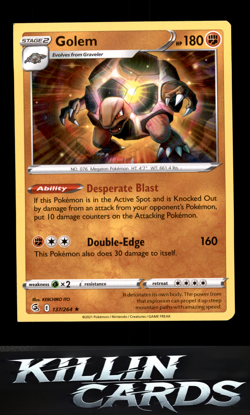 MISCUT CORNER DOT ERROR Golem 137/264 Rare SWSH08: Fusion Strike Pokemon Card NM - Image 1