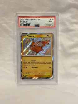 PSA 9 Pokemon Pikachu TCG Paldean Fates Card 131/091 Shiny Rare - Image 1