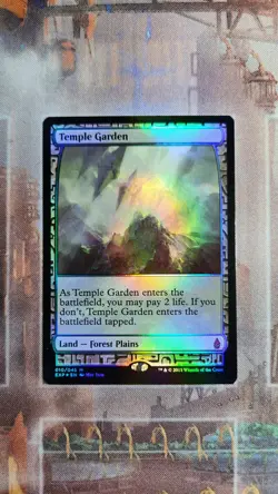 MTG Temple Garden Battle for Zendikar - Expeditions Foil Mythic - Image 1
