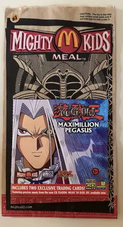 RARE Yu-Gi-Oh 2002 McDonald’s Promo Bag Maximillion Pegasus Sealed CD & Cards - Image 1
