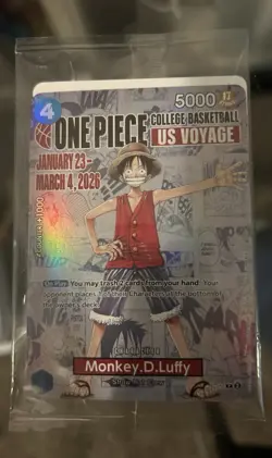 *SEALED* One Piece CCG Monkey.D.Luffy US Voyage College Basketball Promo Card 🏀 - Image 1