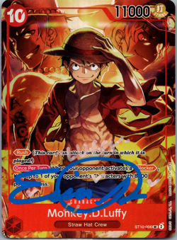 Monkey D Luffy ST10-006 Promo One Piece TCG - Erica Schroeder Auto - Image 1