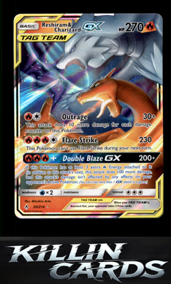 Reshiram & Charizard GX 20/214 Pokemon Ultra Rare SM - Unbroken Bonds Card NM - Image 1