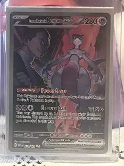 Pokemon TCG Destined Rivals Team Rockets Mewtwo EX Card 231/182 Ultra Rare - Image 1