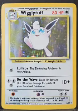 Vintage Pokemon TCG Jungle WoTC Wigglytuff Holo Rare Card #16/64 80 HP - Image 1