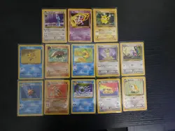 Vintage Pokemon Card Lot 13 Cards Base Set/Jungle/Fossil – pikachu dragonair - Image 1