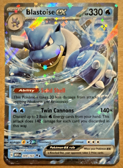 Blastoise ex 009/165 Scarlet & Violet 151 Double Rare Holo Pokemon TCG Card NM - Image 1
