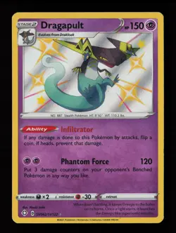 Dragapult Holo SV062/SV122 Shiny Holo Rare Shining Fates Pokemon Card - Image 1