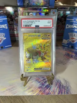 Pokemon 2024 Gouging Fire EX Holo Card #214/162 English PSA 9 Gold Secret Rare - Image 1