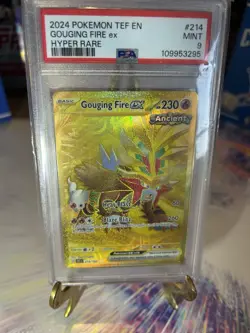 Pokemon 2024 Gouging Fire EX Holo Card #214/162 English PSA 9 Gold Secret Rare - Image 2