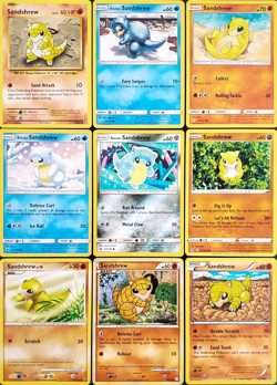 (9x) SANDSHREW Pokemon Card Collection Set Deck Building FIGHTING GROUND WATER - Image 1