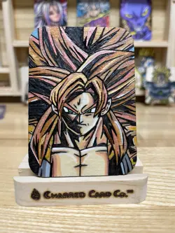 Custom Charred Super Saiyan 4 Gogeta Wooden Card Dragon Ball - Image 2