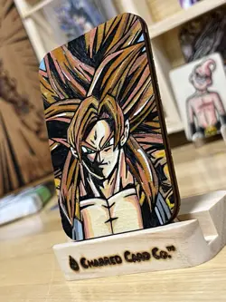 Custom Charred Super Saiyan 4 Gogeta Wooden Card Dragon Ball - Image 3