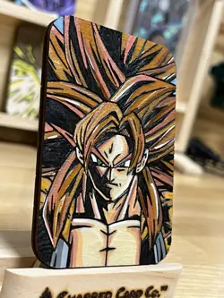Custom Charred Super Saiyan 4 Gogeta Wooden Card Dragon Ball - Image 4