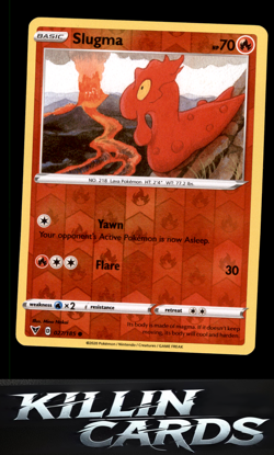 Reverse Holofoil Slugma 027/185 Pokemon Common SWSH04: Vivid Voltage Card NM - Image 1