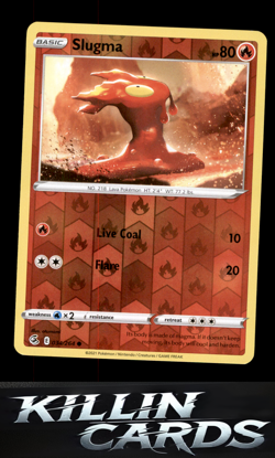 Reverse Holofoil Slugma 034/264 Pokemon Common SWSH08: Fusion Strike Card NM - Image 1
