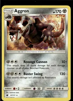 Pokemon Aggron 67/111 Crimson Invasion Holo Rare 2 Card Lot - Image 1