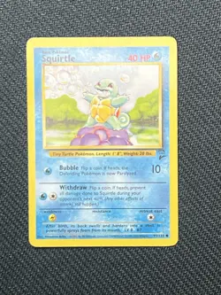 Pokemon TCG Squirtle Card 93/130 Base Set 2 Unlimited Regular Common - Image 1