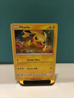 Pokemon Pikachu TCG Black Star Promo Holo Card SM76 MP - Image 1