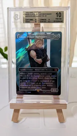 Magic MTG Final Fantasy Borderless Surge Foil 0520 Cloud Midgar Mercenary BGS 10 - Image 1