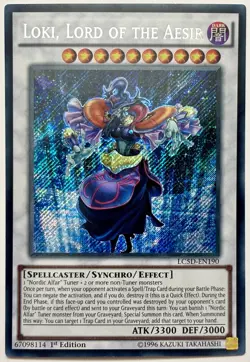 LC5D-EN190 Loki, Lord of the Aesir - Secret Rare 1st Edition Lightly Played - Image 1