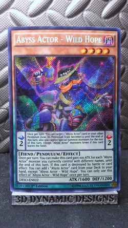 | Yugioh Abyss Actor - Wild Hope DESO-EN022 1st Secret Destiny Soldiers NM 🔥 | - Image 1