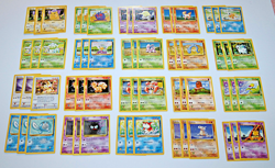60 Vintage Pokemon Card Lot 1999 WOTC Base Set Jungle Fossil Non-Holo LP Collect - Image 1