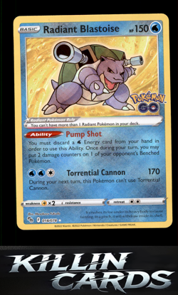 Radiant Blastoise 018/078 Pokemon Radiant Rare Pokemon GO Card NM - Image 1