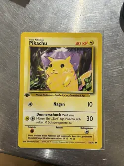 POKEMON PIKACHU GERMAN 1ST EDITION CARD 58/102 OFFERS OPEN - Image 1