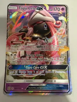 Pokemon TCG Tapu Lele GX Holo Ultra Rare Card Classic Collection 60a/145 Damaged - Image 1