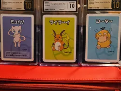 Lot Of 3 Pokemon Old Maid Playing Cards Graded Slabs CGC 10 Psyduck Raichu Mew - Image 2