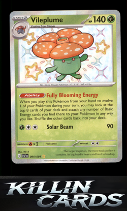 Vileplume 094/091 Pokemon Shiny Rare SV: Paldean Fates Card NM - Image 1