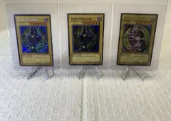 Yugioh Card Collection Of 6 Vintage Cards Dark Magician Gaia The Night LP - Image 2