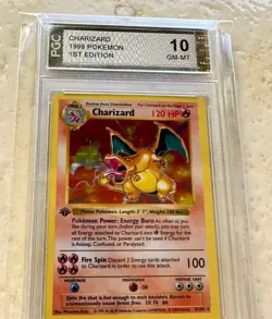 PGC 10 Charizard 1ST Edition Base 1999 Holo Pokemon PSA 4/102 Card Shadowless #2 - Image 1