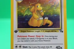 Pokemon Dragonite 1st Edition Vintage Hologram 4/62 1999 Nice Card LP - Image 3
