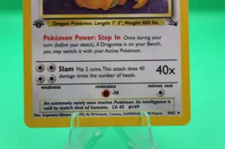 Pokemon Dragonite 1st Edition Vintage Hologram 4/62 1999 Nice Card LP - Image 4