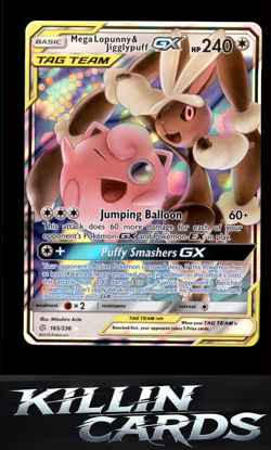 Mega Lopunny & Jigglypuff GX 165/236 Pokemon Ultra Rare SM - Cosmic Eclipse Card - Image 1