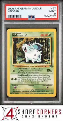 2000 POKEMON GERMAN JUNGLE #57 NIDORAN POP 3 PSA 9 - Image 1