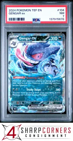 2024 POKEMON TEF EN-TEMPORAL FORCES #104 GENGAR ex PSA 7 - Image 1