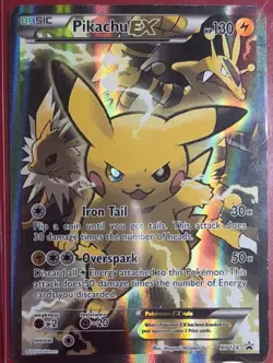 POKEMON PIKACHU EX XY124 XY FULL ART PROMO HOLO BASIC HP 130 IRON TAIL OVERSPARK - Image 1