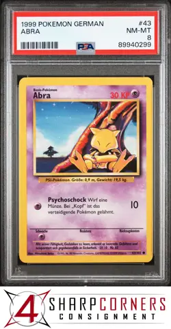 1999 POKEMON GERMAN #43 ABRA PSA 8 - Image 1