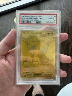 5461 Mega Charizard X ex 2025 Pokemon Phantasmal Flames #130 Hyper Rare PSA 8 - Image 1