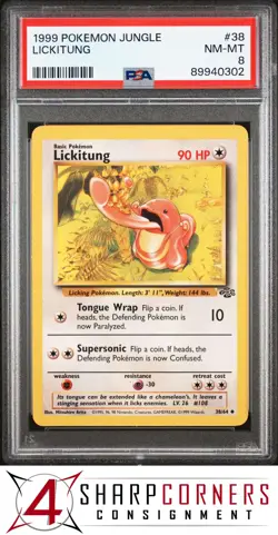 1999 POKEMON JUNGLE #38 LICKITUNG PSA 8 - Image 1