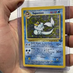 VAPOREON 1999 POKEMON ORIGINAL JUNGLE RARE HOLO 12/64 LP VINTAGE VTG NINTENDO - Image 2