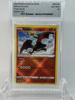 2023 Pokemon Crown Zenith Radiant Charizard 020/159 TCC Graded Gem Mint 10 - Image 2