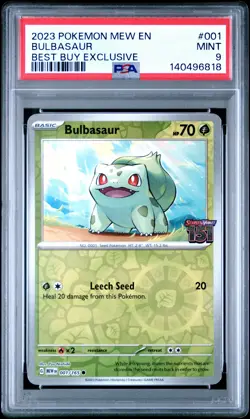 2023 POKEMON MEW EN-151 BEST BUY EXCLUSIVE #001 BULBASAUR PSA 9 - Image 1