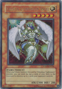Yu-Gi-Oh! Celestia, Lightsworn Angel (NM) Unlimited Ultra Rare LODT-EN024 (2008) - Image 1